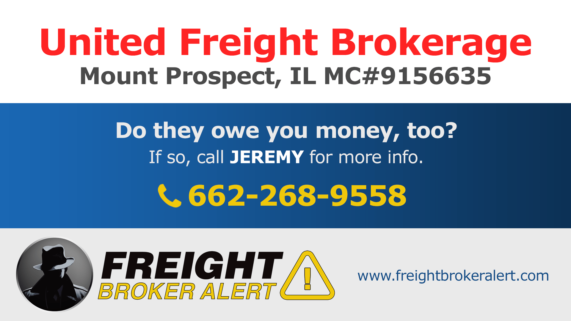 United Freight Brokerage Freight Broker Alert