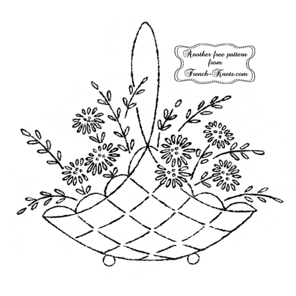 Flower Basket Embroidery Patterns French Knots