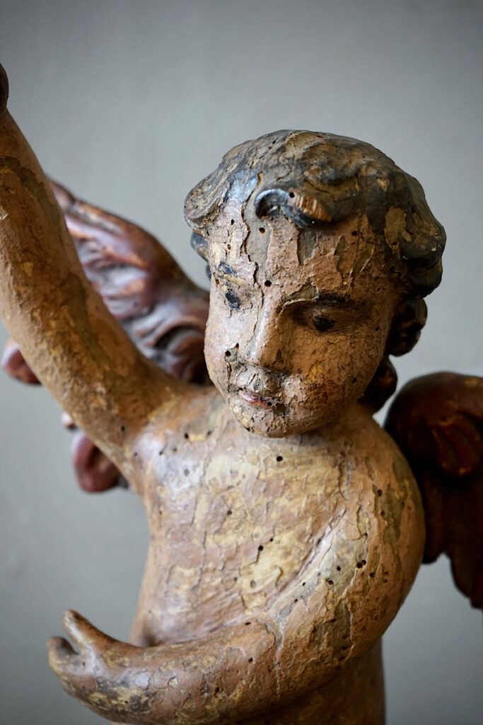 Carved Putto Cherub Statue Baran de Bordeaux