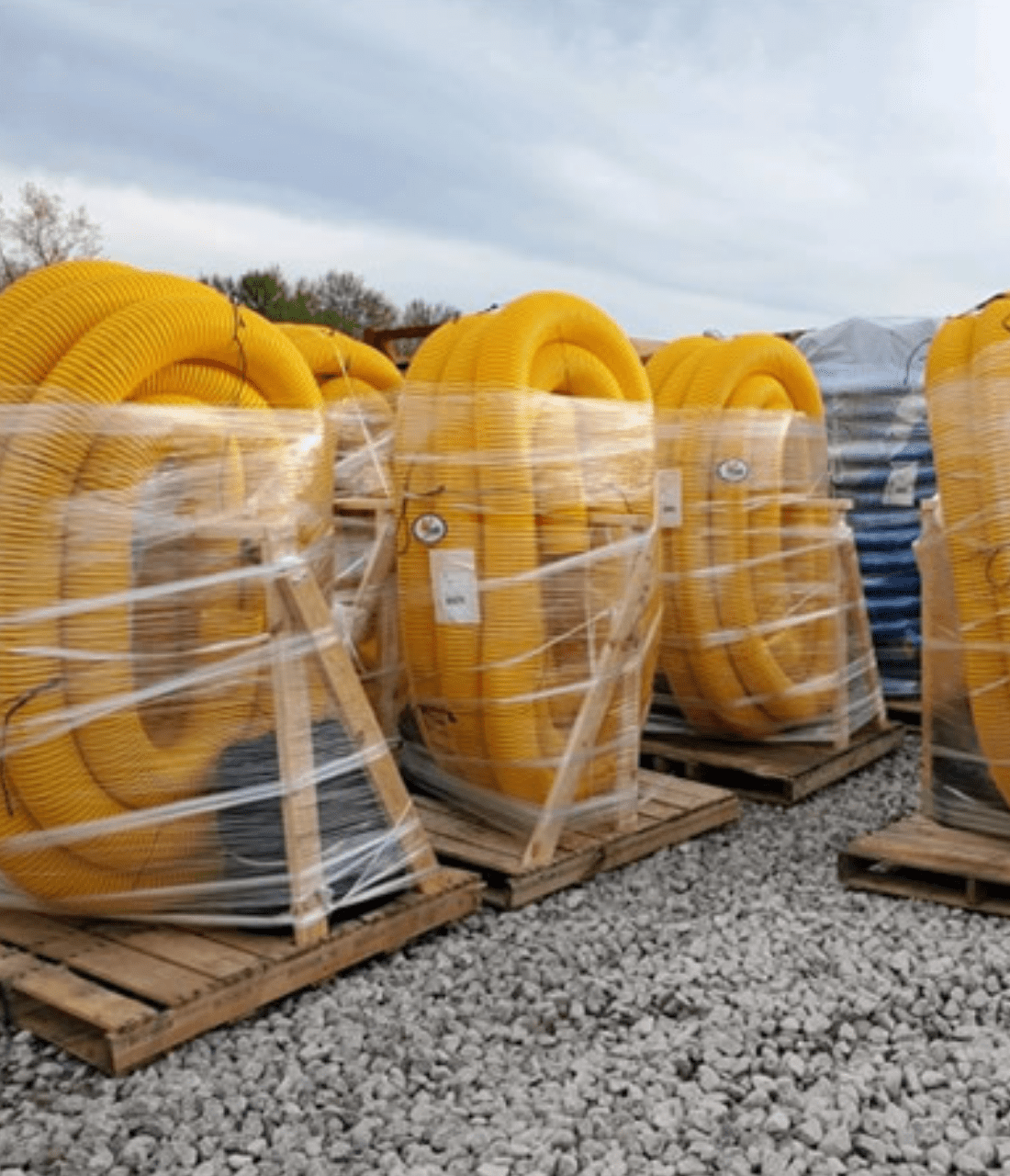 6 in. Solid Premium Yellow Corrugated Drain Pipe 100 ft. Roll In Store