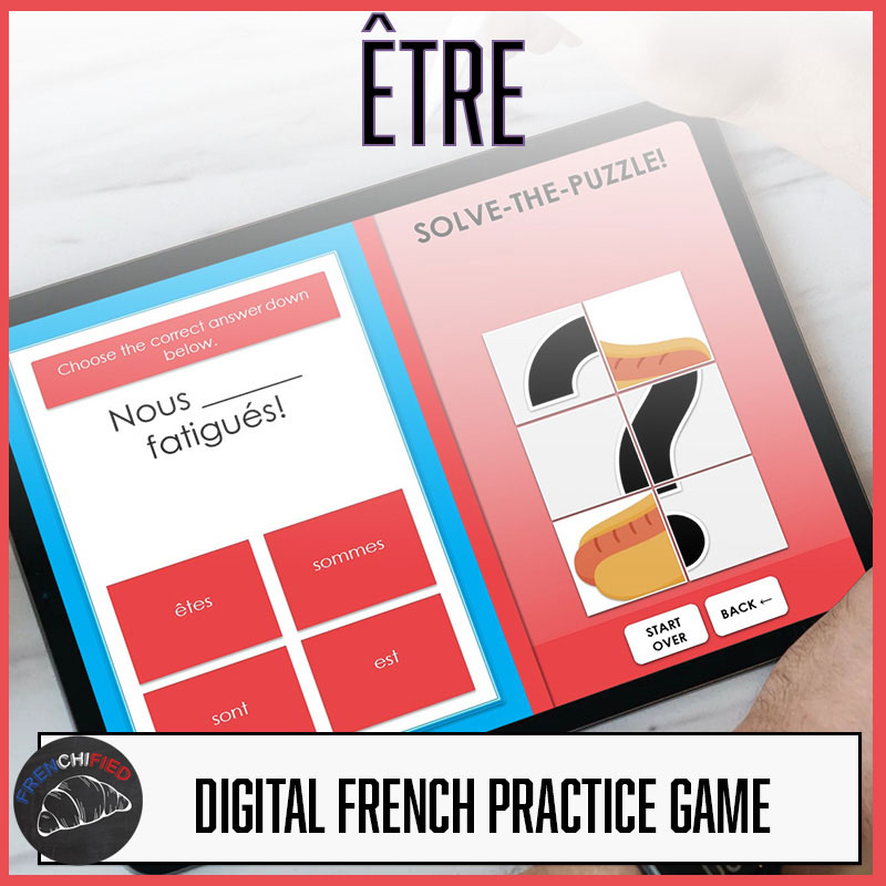 Etre conjugation French digital game