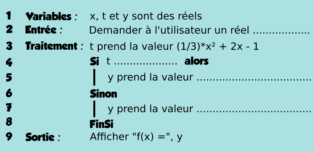 Algorithmique Valeur absolue, second degré, si alors