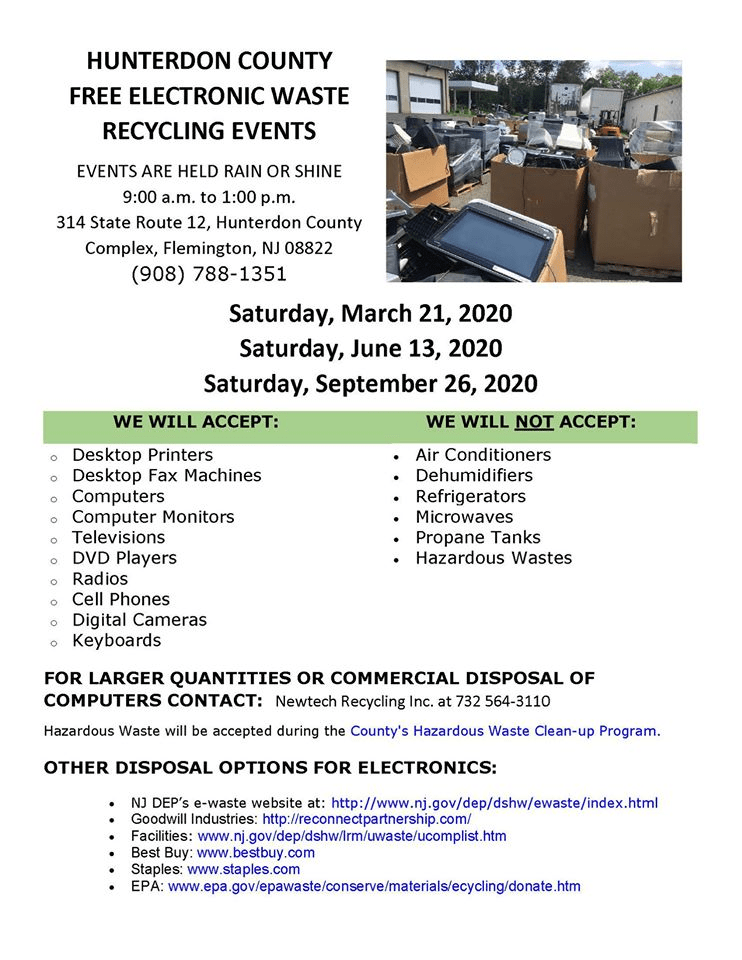 Hunterdon County Electronic Waste Recycling The Official site of