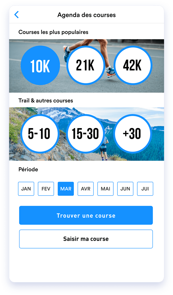 Le plan d'entraînement course à pied 5k, 10k, semi ou marathon de