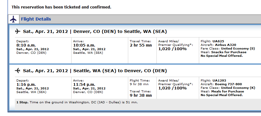 A word of caution about mileage accrual on United Airlines direct