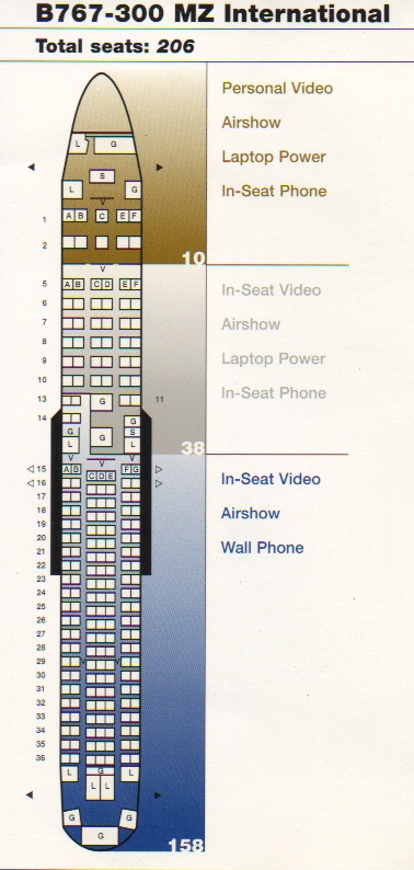 Boeing 767 United Seat Map Vintage Airline Seat Map: United Airlines Boeing 767-300 (1998) - Frequently Flying