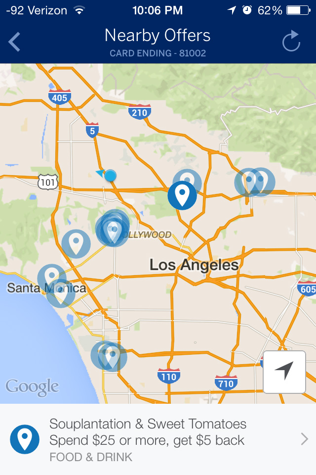 Amex Fhr Italy Map Amex Offers via the Amex Mobile App The Frequent Miler