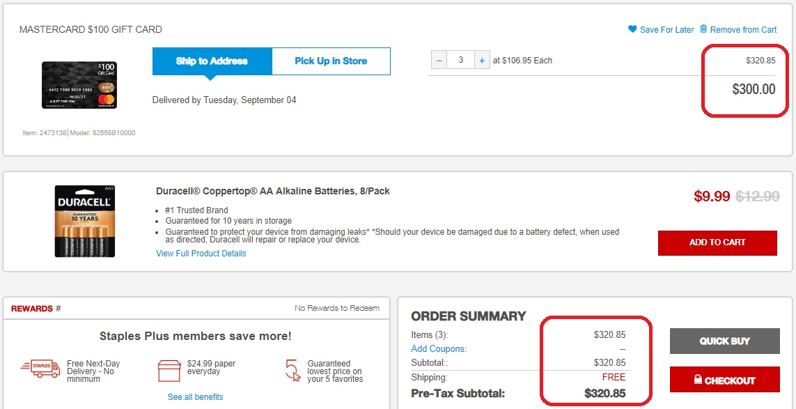 (EXPIRED) Staples 100 Mastercards With No Activation Fee (Limit 3)