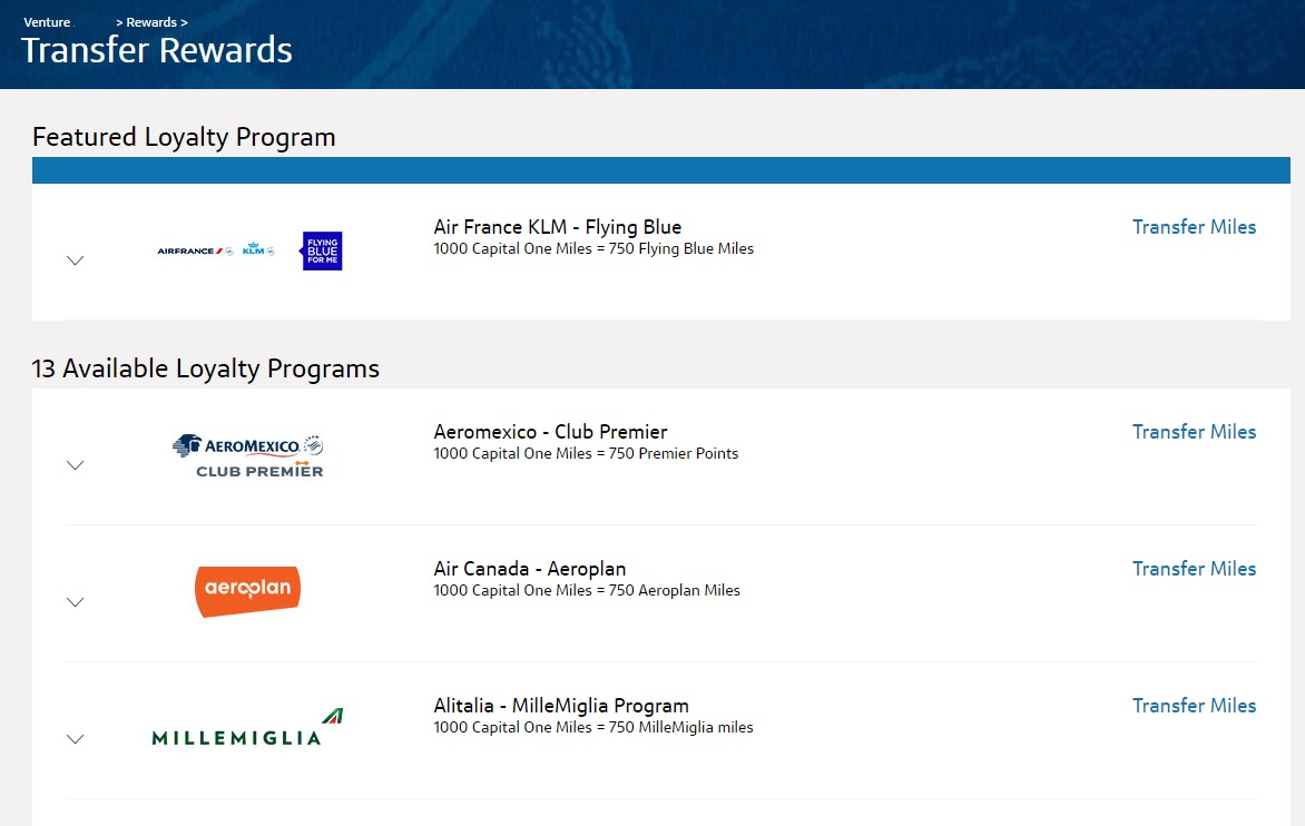 How to transfer Capital One miles to partners
