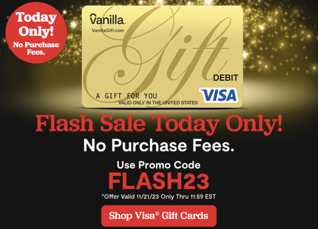 (EXPIRED) sale No purchase fees on Visa gift cards