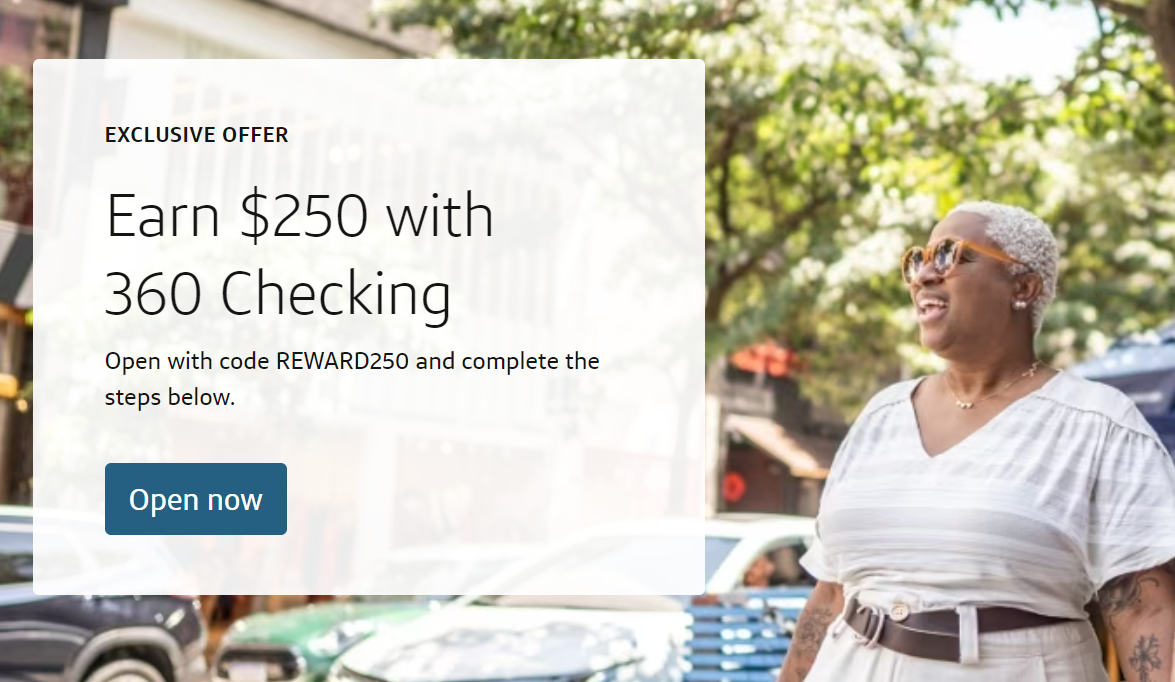 Easy 250 checking bonus with Capital One 360