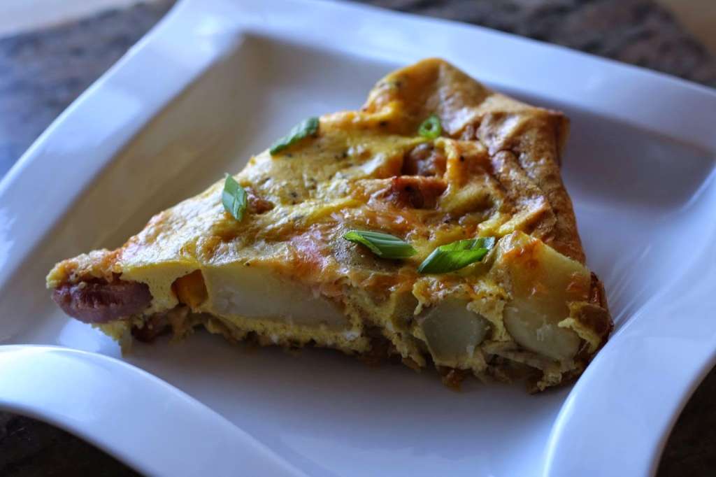 Recipe Asparagus, Ham and Gruyère Frittata with Basil Infused EVOO