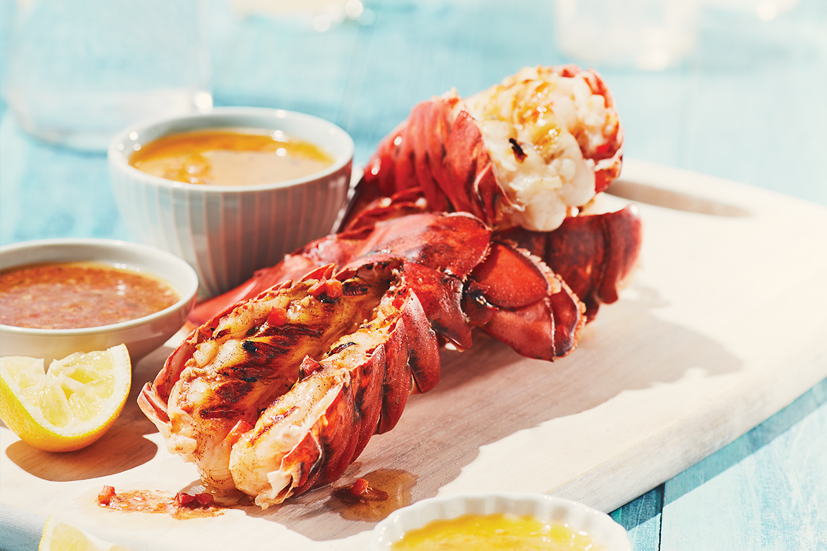 Grilled Lobster Tails with Jerk Butter