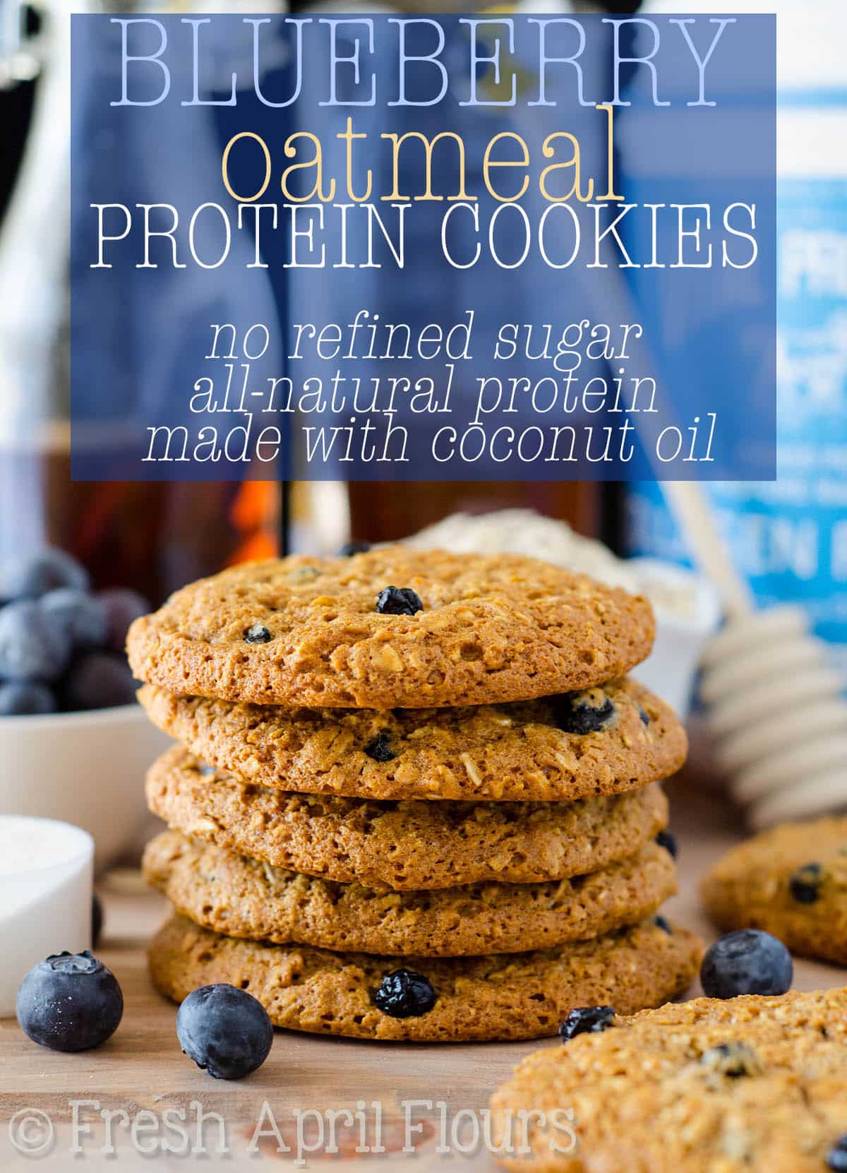 Blueberry Oatmeal Protein Cookies