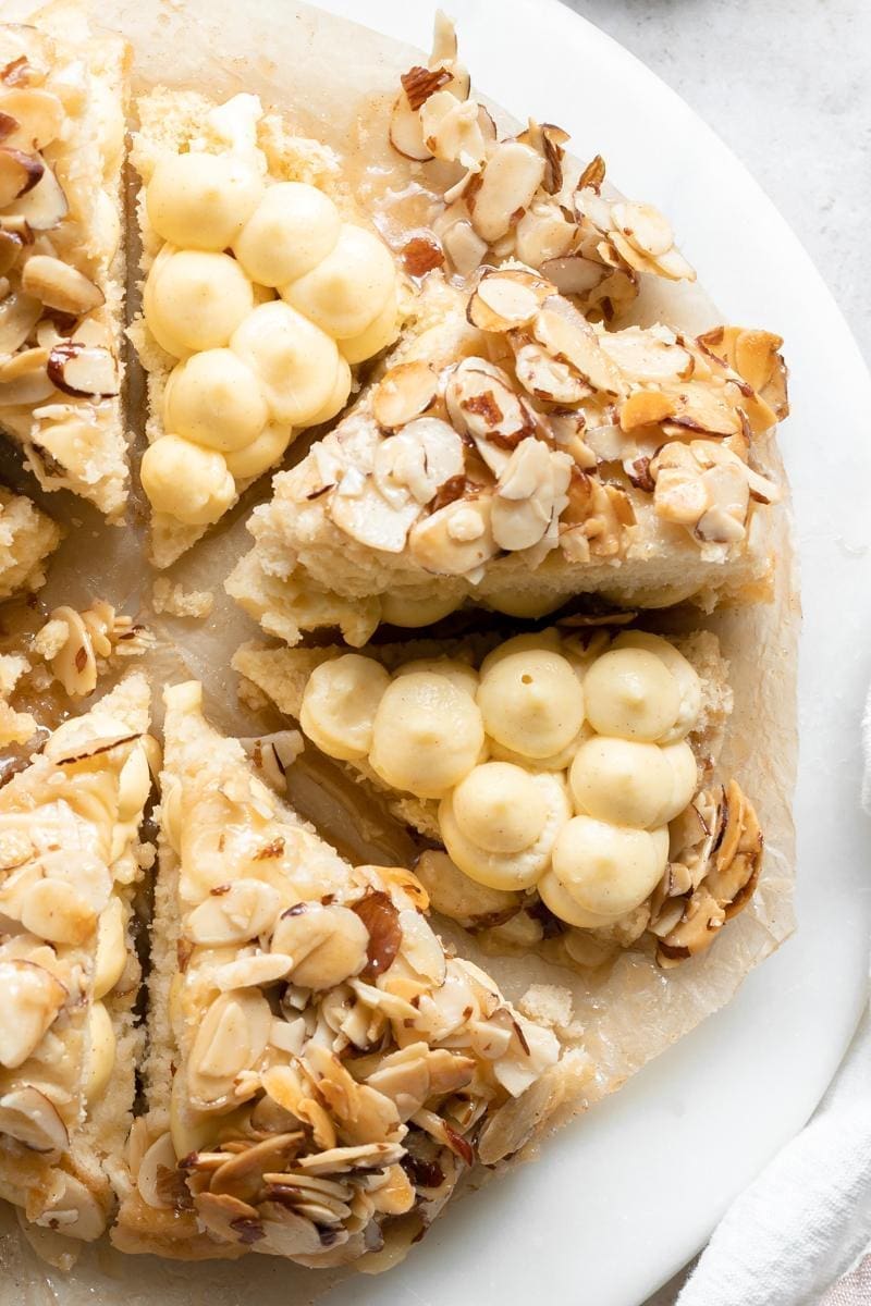 Honey Almond Brioche Cake Bee Sting Cake Fresh Bean Bakery