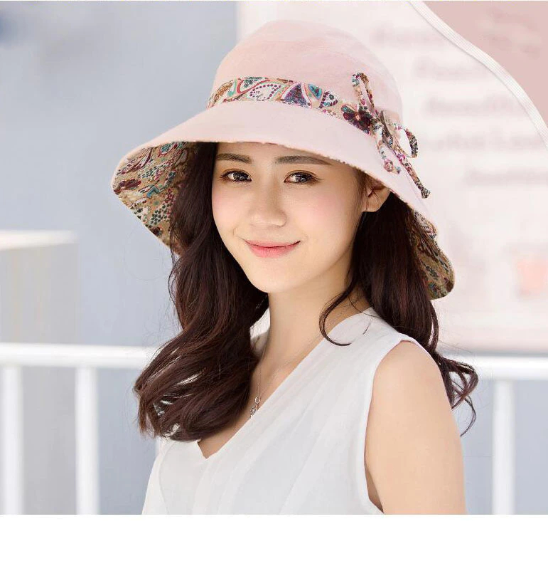 2018 New Brand Women Sun hat Summer Hat Folding Sunscreen Anti-uv big Summer Biking Beach Hat Fashion Sun hat