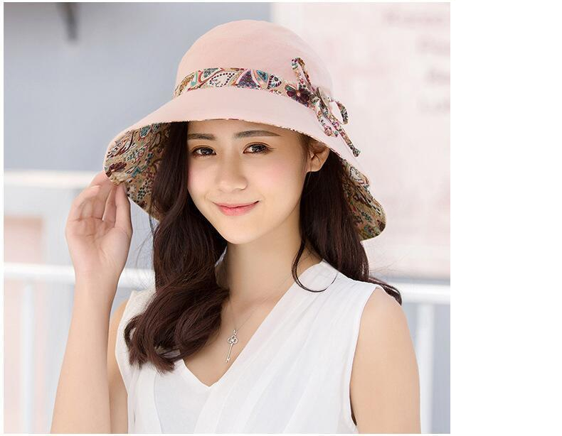 2018 New Brand Women Sun hat Summer Hat Folding Sunscreen Anti-uv big Summer Biking Beach Hat Fashion Sun hat