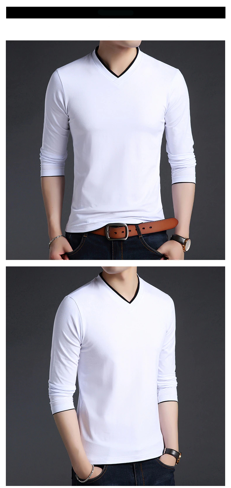 Classic V Neck T-Shirt long sleeve
