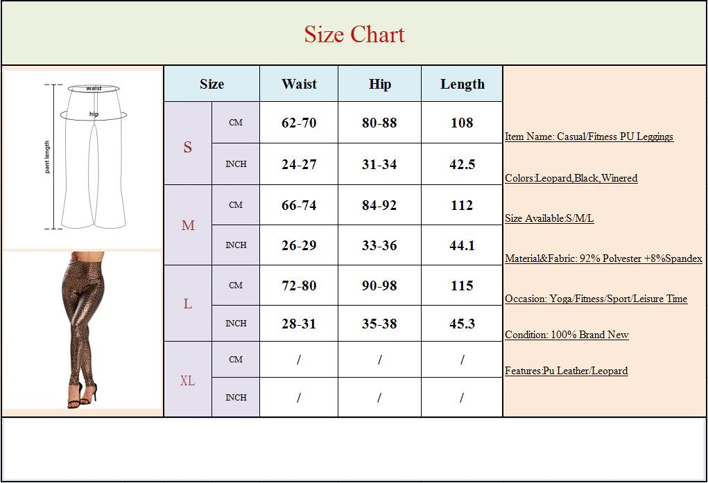 Legging sizes at freshbomb.com