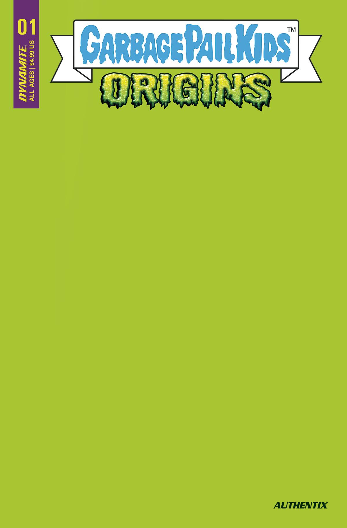 Garbage Pail Kids Origins 1 (Puke Green Blank Cover) Fresh Comics