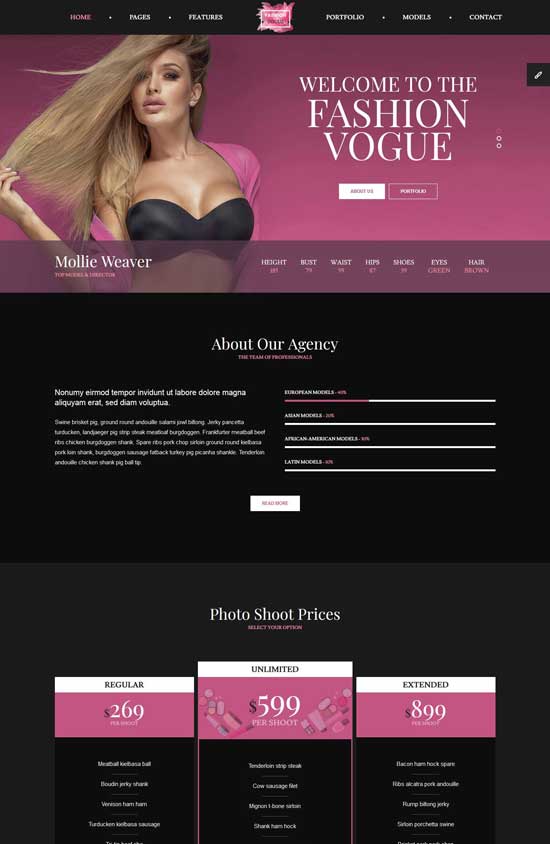 20 Best Model Agency site Templates 2023 freshDesignweb
