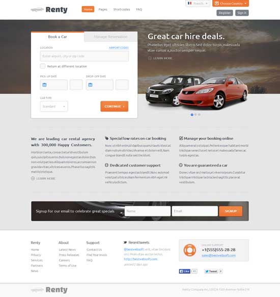 40+ Best Car Rental Taxi Website Templates Free & Premium freshDesignweb
