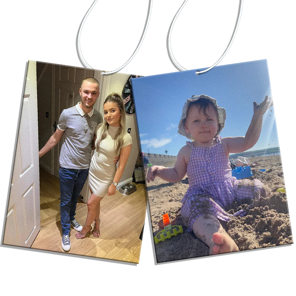 2X Rectangle Personalised Custom Car Air Freshener With Your Photo
