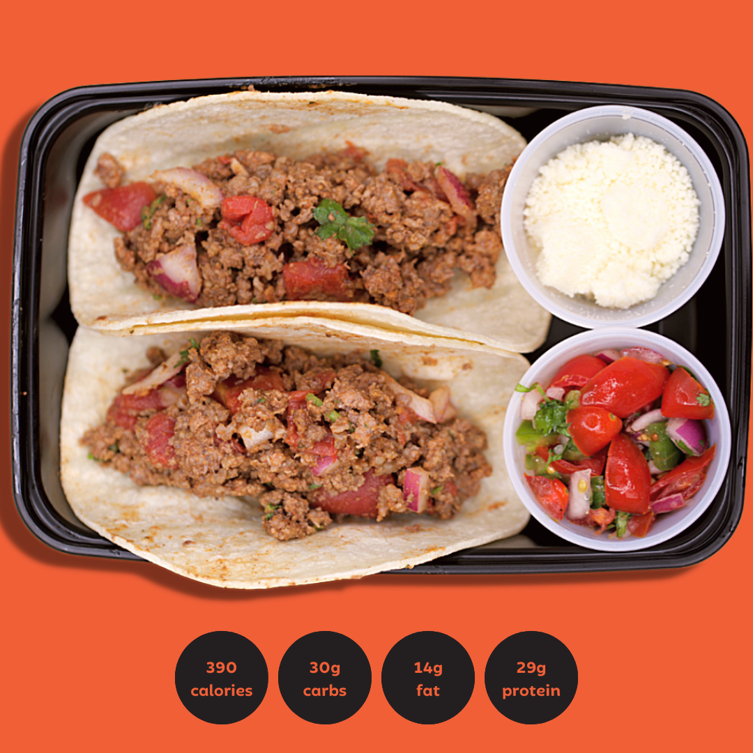 Meal 06ground beef street tacos on corn tortillas(GF)*on the side