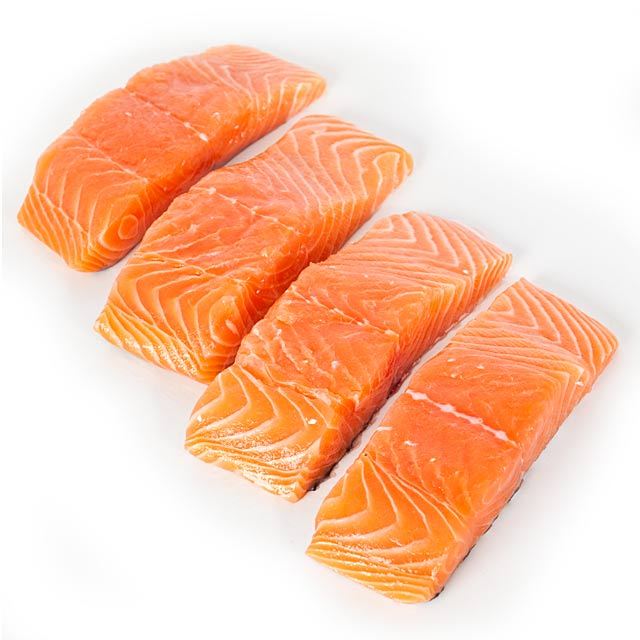 Fresh Salmon Cut Fresh From The North Sea