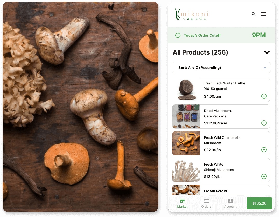 Sell mushrooms online Freshline