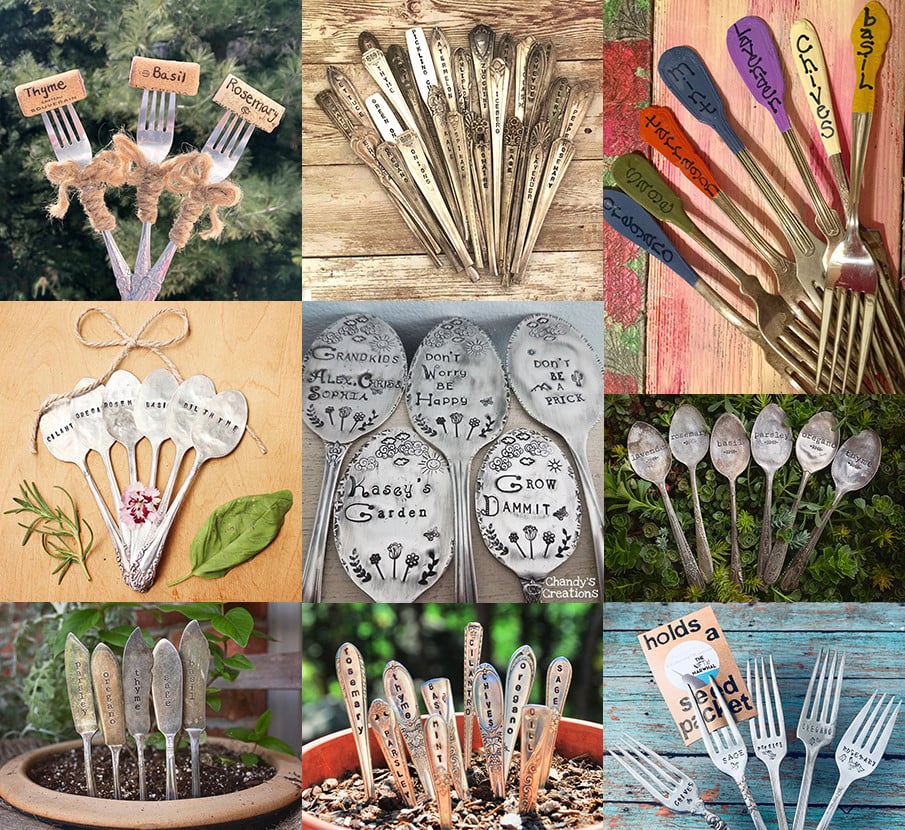 Garden Herb Markers and Stakes 70 Coolest Ideas (ceramic, metal