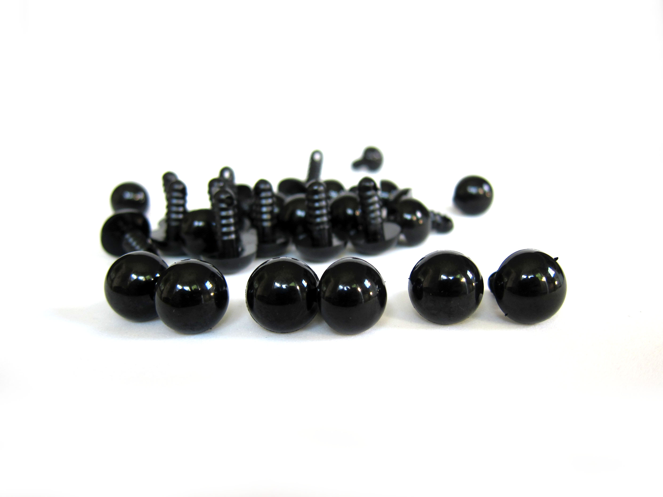 BULK 12mm black craft eyes, 50 pairs FreshStitches