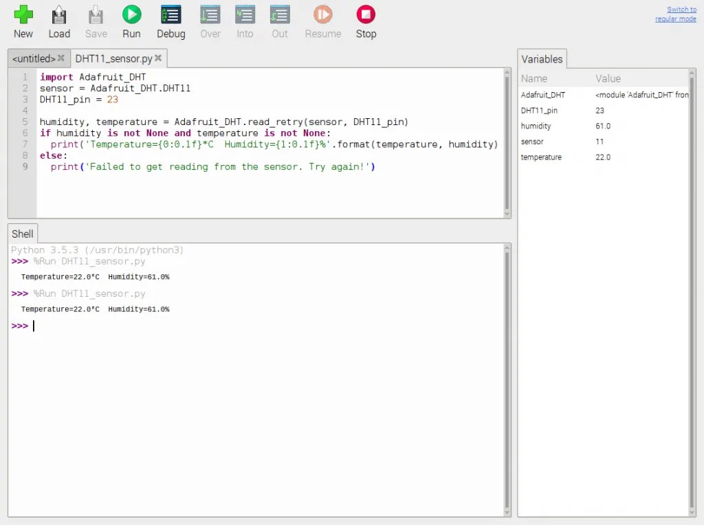 DHT11 temperature and humidity sensor on Raspberry Pi