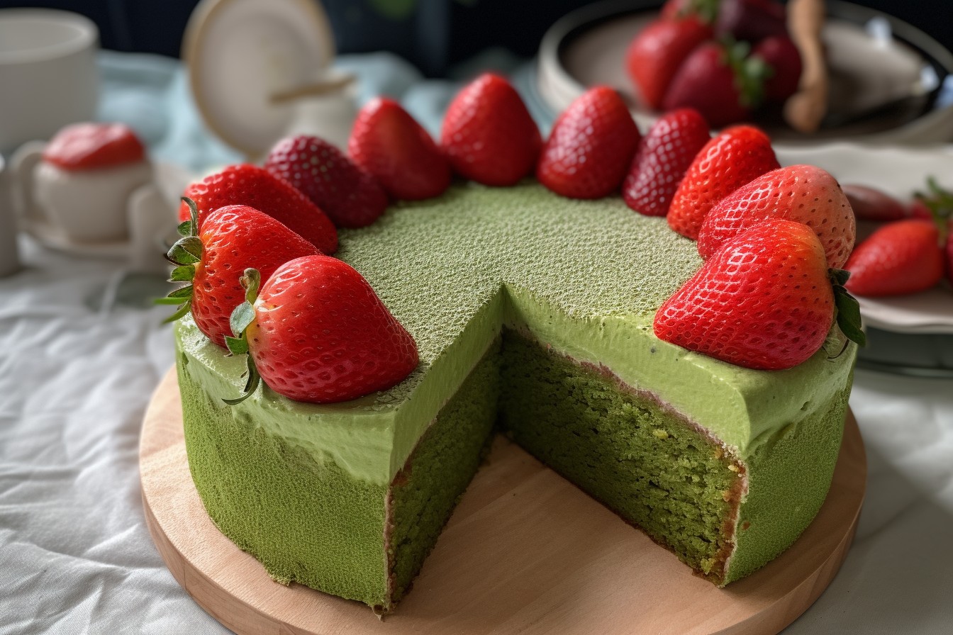 Matcha Strawberry Cake FreyaDish