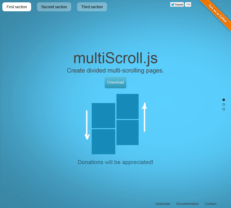 multiScroll.js Create Divided Multiscrolling Pages Fribly
