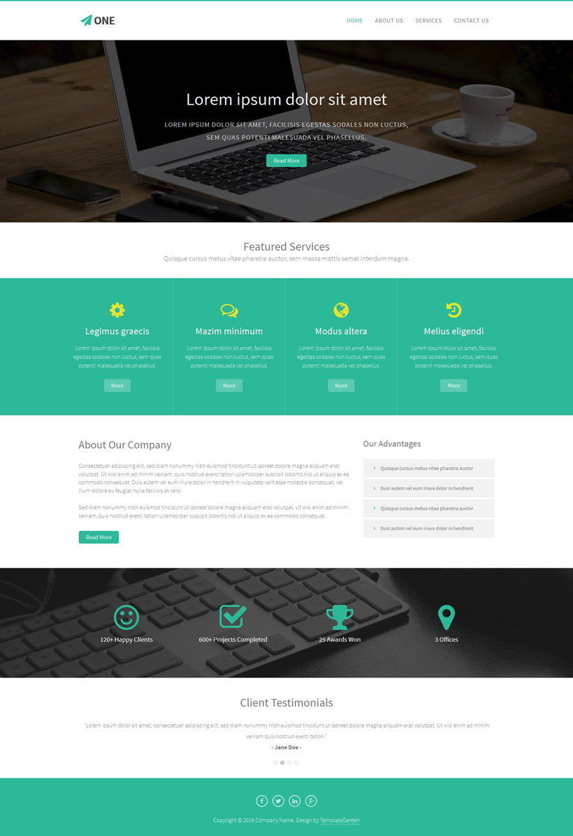 One - Free Bootstrap HTML5 Template - - Fribly