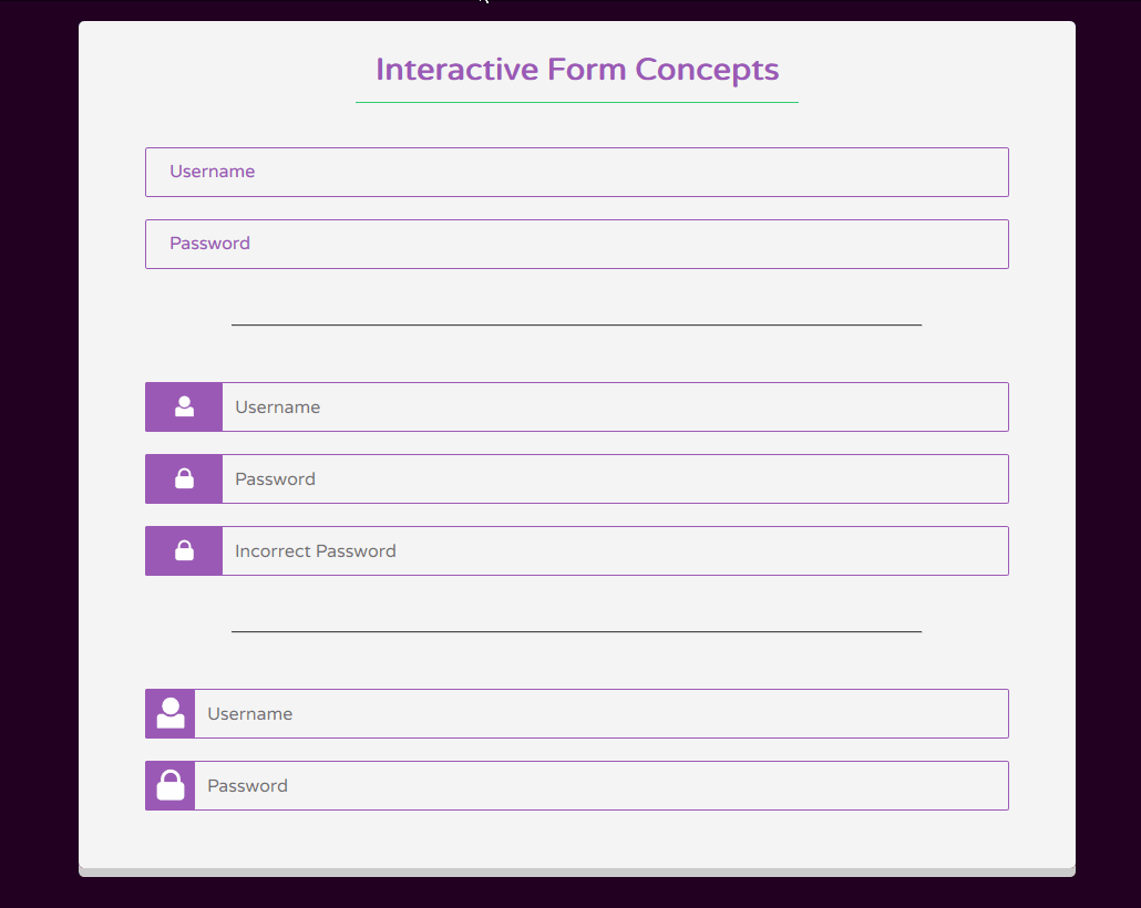Pure CSS3 Interactive Form Concepts Coding Fribly