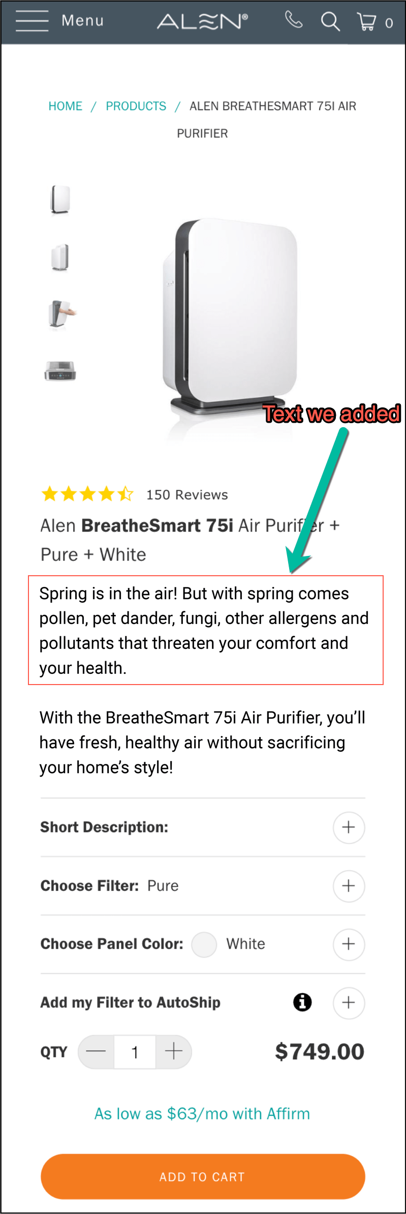 Clever Product Description Example