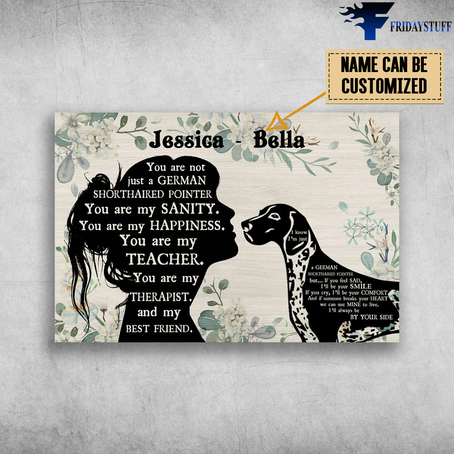 Girl Loves German Shorthaired Pointer Customized Personalized NAME