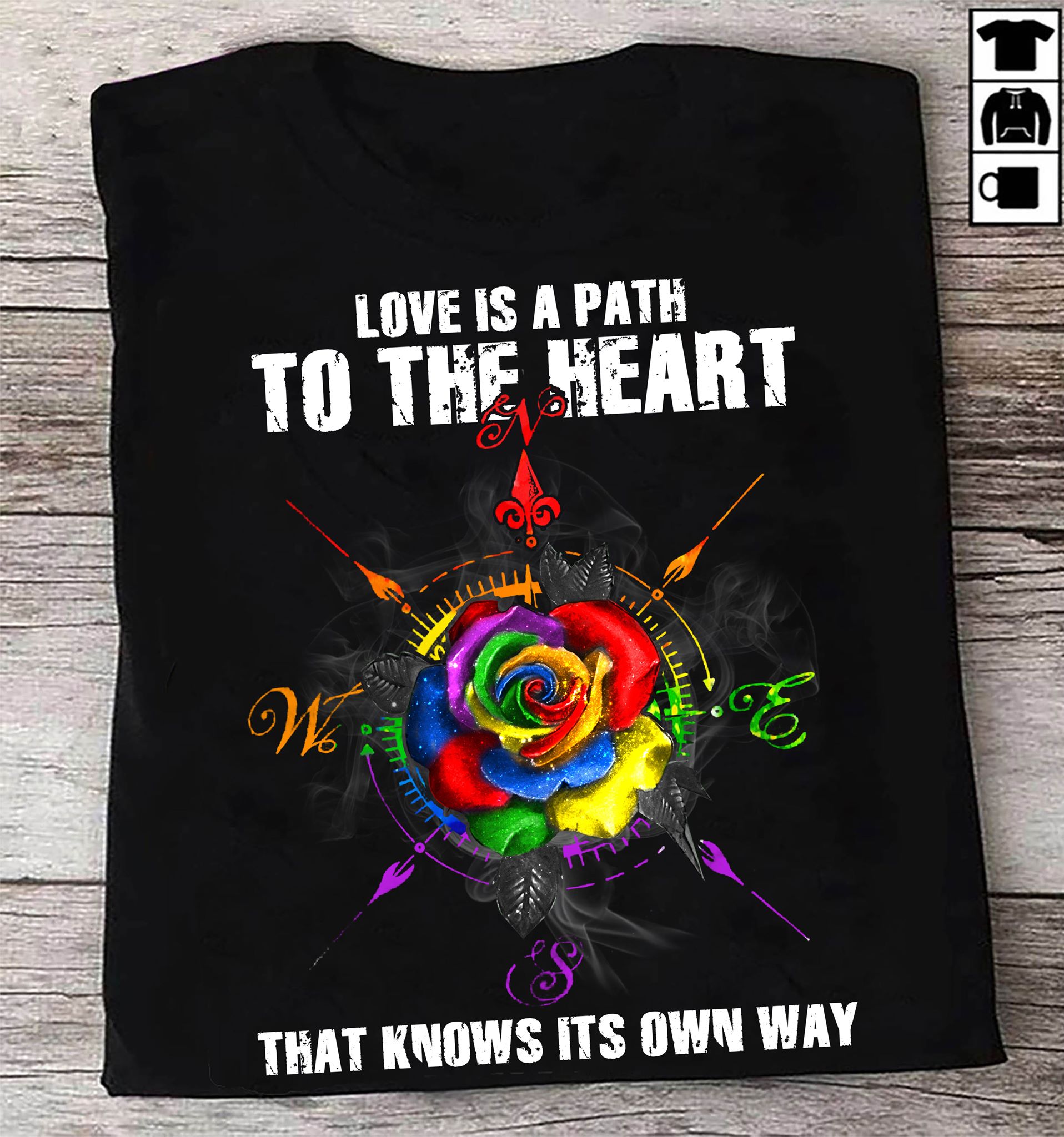 Rose And Compass, LGBT Community Love is to the heart that knows its