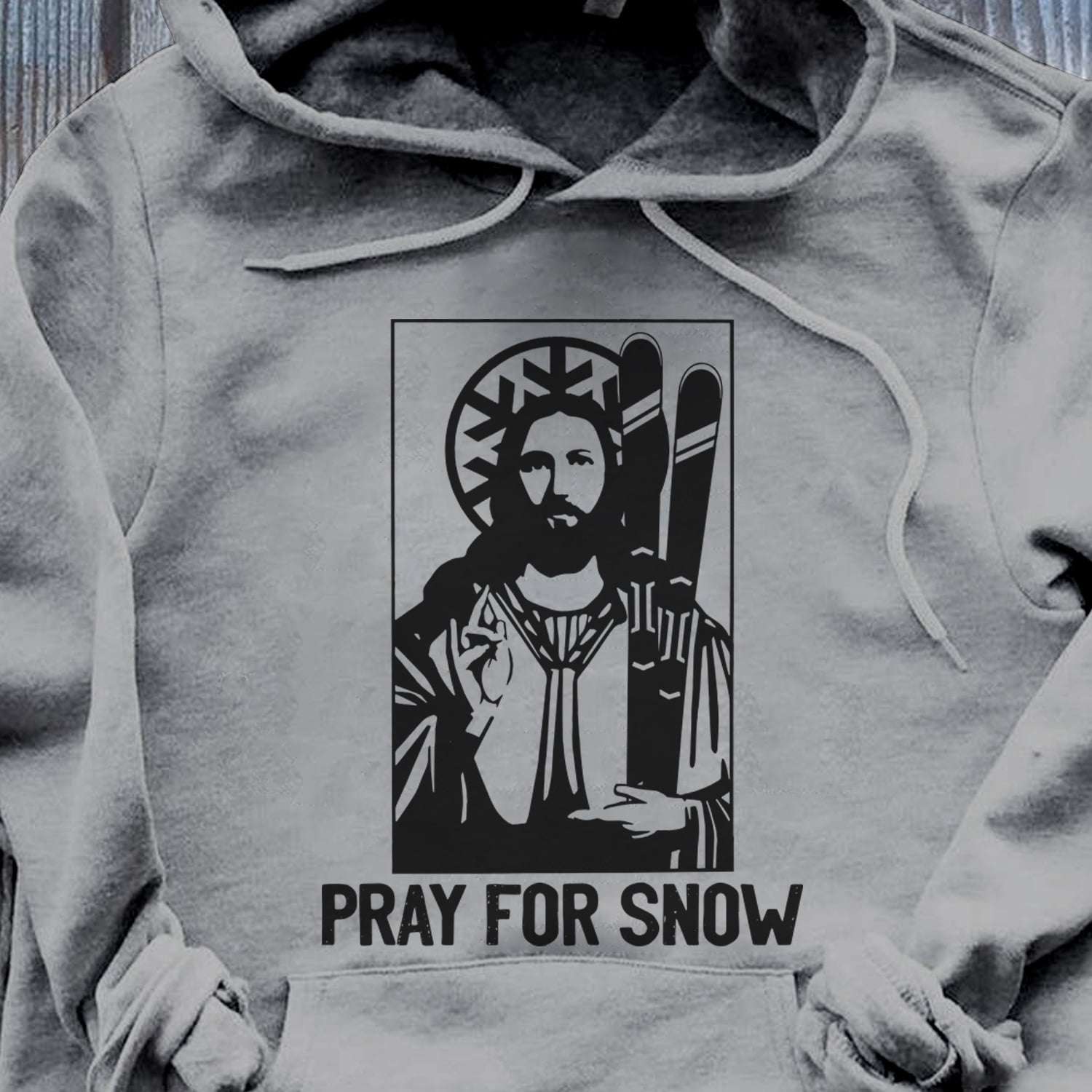 Merry Christmas Jesus Christ, Skiing Jesus Pray for snow Shirt