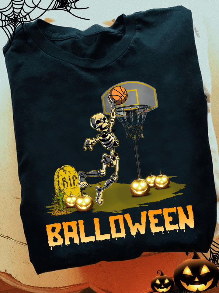 Skeleton Playing Volleyball Halloween Costume Volleyween Shirt, Hoodie, Sweatshirt FridayStuff