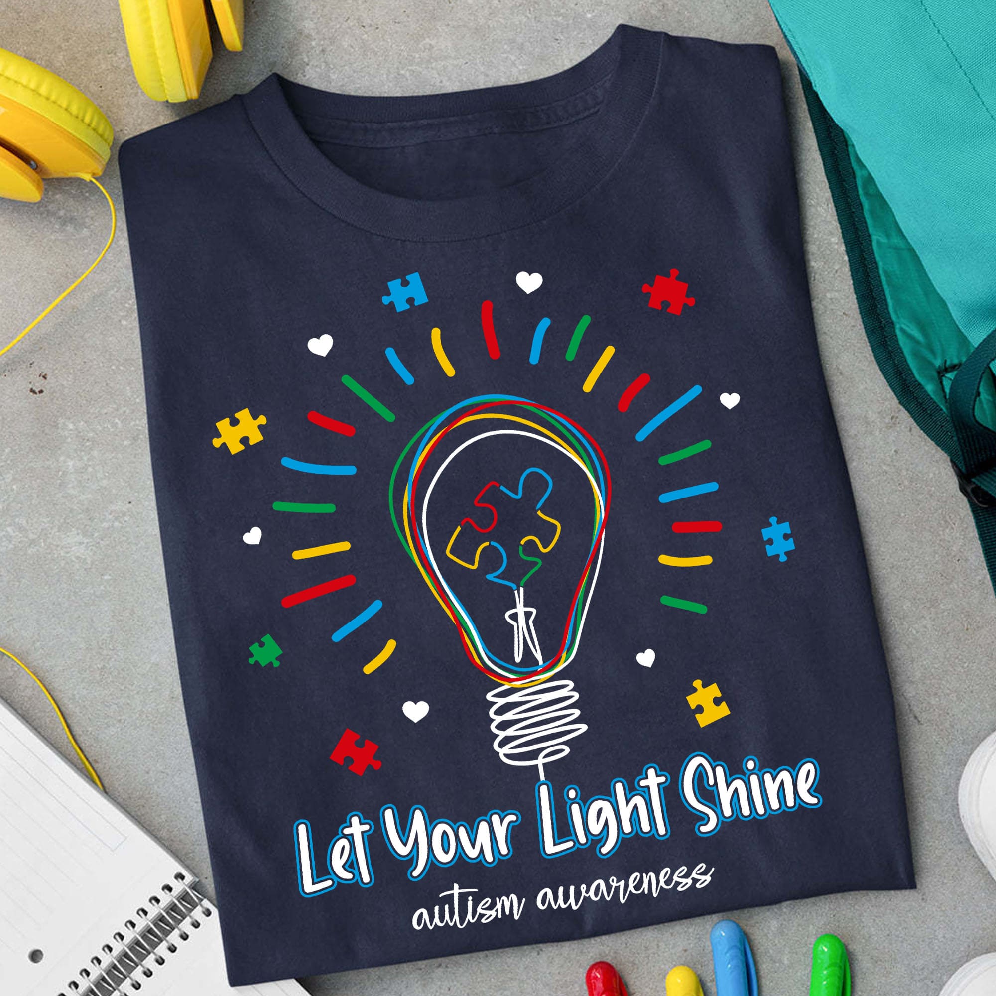 Autism Light Bulb Let ou light shine autism awareness Shirt, Hoodie