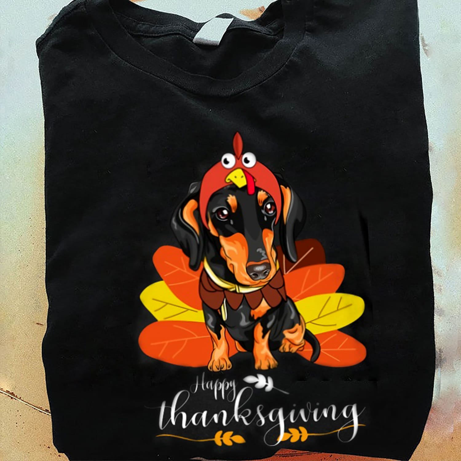 Happy Thanksgiving dachshund turkey costume FridayStuff