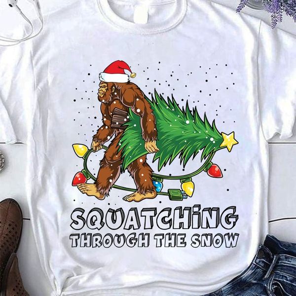 squatching through the snow bigfoot christmas tree FridayStuff