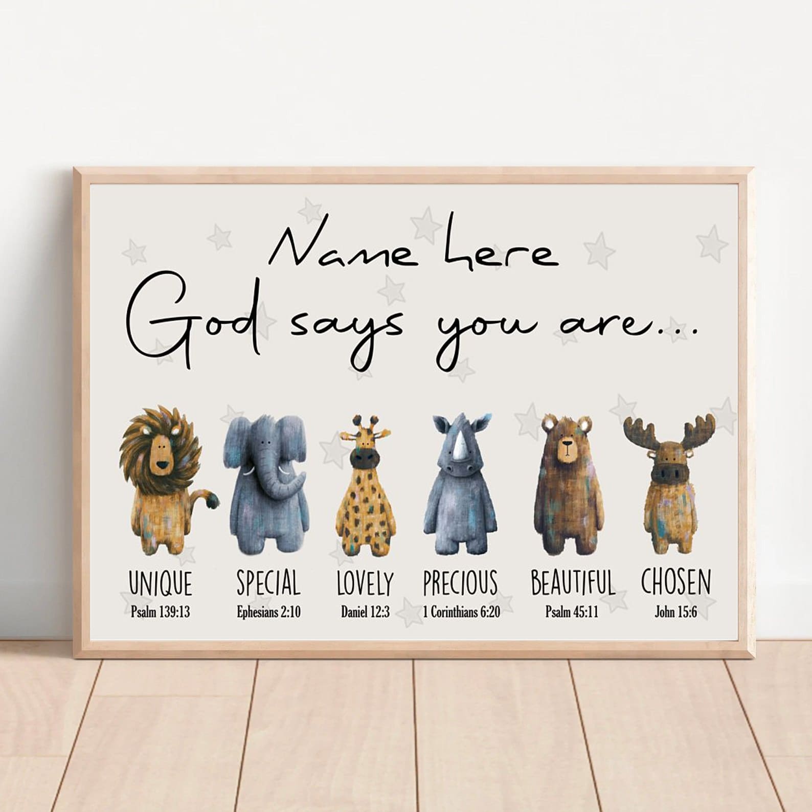 God says you are unique special lovely precious beautiful chosen cute