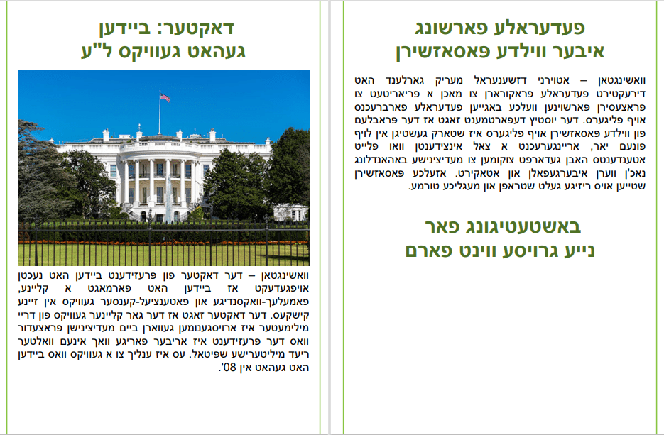 Anatomy of the Hasidic Yiddish newspaper Frieda Vizel