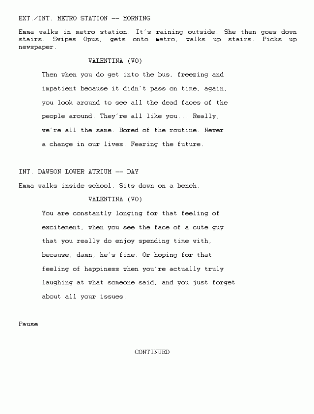 “Script” of SelfPortrait Video