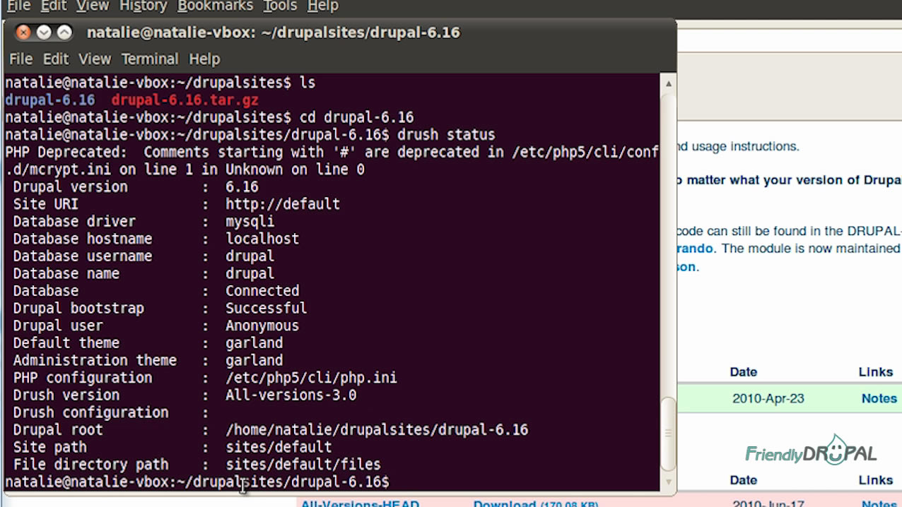 Drush Tutorial Installation and Main Commands Friendly Drupal Free Drupal Tutorials