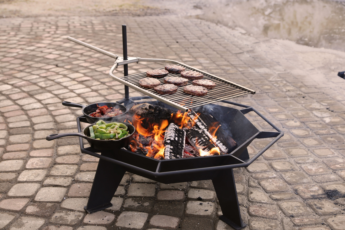 Iron Embers Stainless Steel BBQ Grill for Outdoor Firepit (AC0002